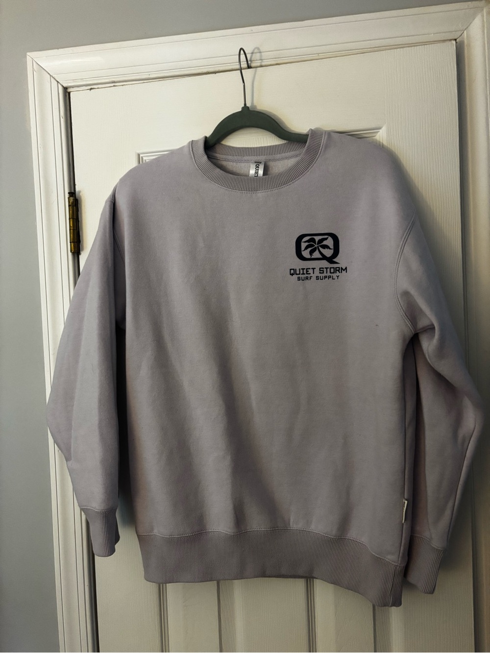 Quiet Storm Women's Crewneck Sweatshirt in Light Lavender